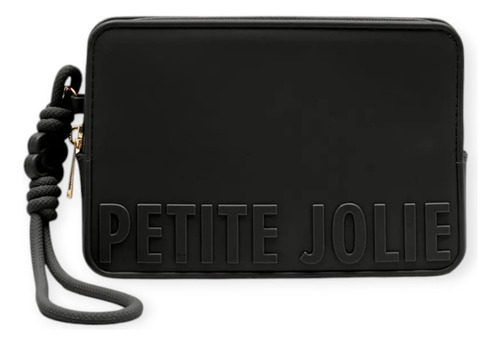 Melhor Bolsa De Mão Petite Jolie Com Zíper Acambamento Dos Ferragens Ouro Cor Preto Correia De Ombro Preto Desenho Do Tecido Lisa
