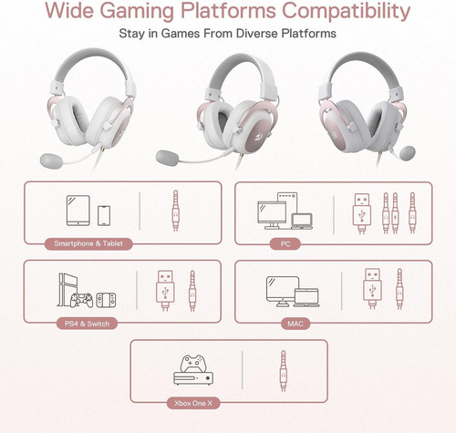 «auriculares Para Juegos Redragon H510 Zeus White - 7.1 Surr
