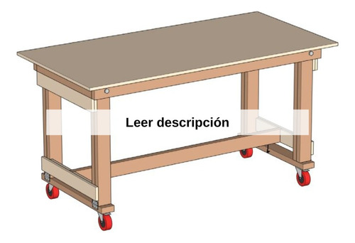 Plano Mesa De Trabajo Plegable En Pared Taller