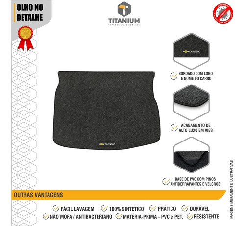 Imagem 4 de 4 de Tapete Porta Malas Classic 2002 A 2013 Linha Ouro Carpete