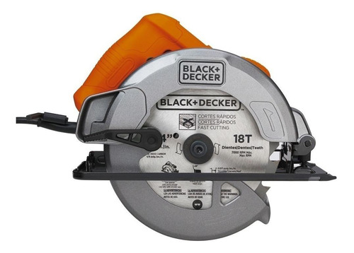 Imagen 2 de 8 de Sierra circular eléctrica Black+Decker CS1004 184mm 1400W naranja 60Hz 120V