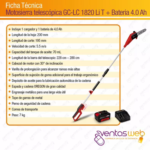 Motosierra Inalámbrica 18v 200mm Bat+ Cargador Einhell