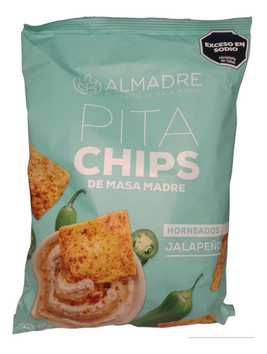 Pita Chips Jalapeño Almadre - Snack De Masa Madre - X12 U.