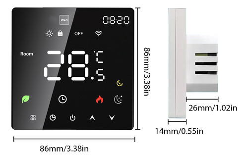 Termostato Digital 16a Smart Para Casa Com Tela Sensível Ao