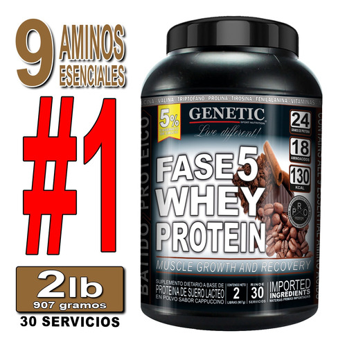 9 Aminoácidos Esenciales Fase 5 Whey Protein Caseína Genetic