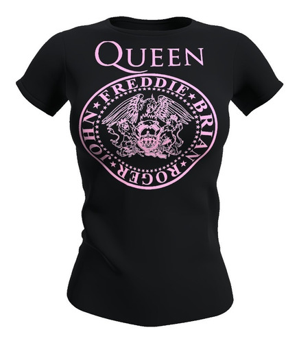 Polera Mujer Diseño Logo Queen 100% Algodón, Freddie Mercury