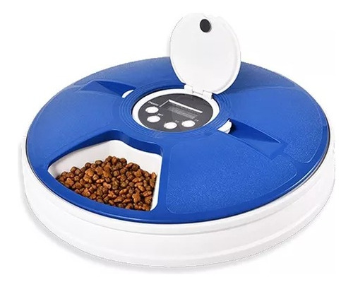 Alimentador Automático Para Mascotas - 6 Raciones Color Azul