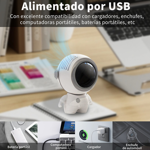 Astronautas Mini Ventilador De Mano Portátil Usb Sin Aspas