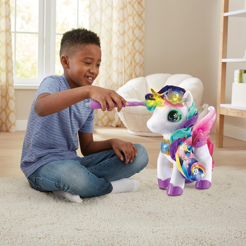 Vtech Unicornio Skyla Maquillaje Mágico Peluche Baila Musica Color Blanco