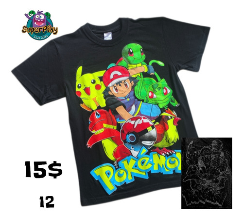 Franela T-shirt Camiseta Doble Estampado Anime Pokemon