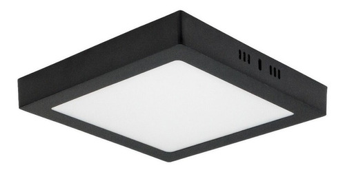 Panel Plafon Led 24w Aplique Techo Negro Cuadrado Macroled