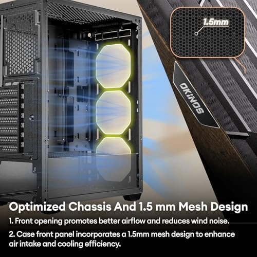 Okinos Oak Wood Atx Pc Case, 4 X 120 Mm 3 Pis Case Sin Pwm P
