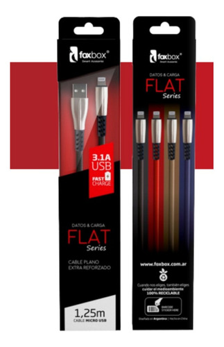 Cable Foxbox Flat Micro Rojo