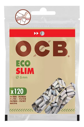 Filtro Para Cigarro Ocb Ecológico Slim 6mm Pacote Com 120