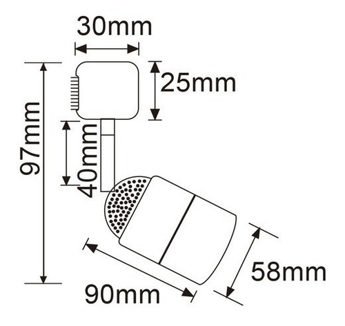 Imagen 3 de 4 de Spot Para Riel De Sobreponer En Techo Tecnolite Ysn-367l/n