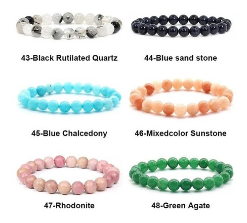 Imagen 8 de 8 de Pulseras De Piedras Hombres