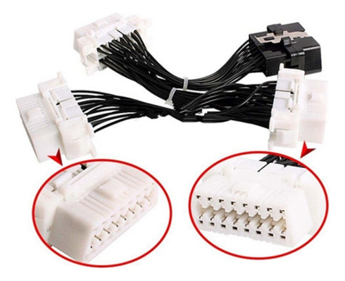 Cabo Elm327 Obd2 De 16 Pinos Macho Para 3 Fêmeas