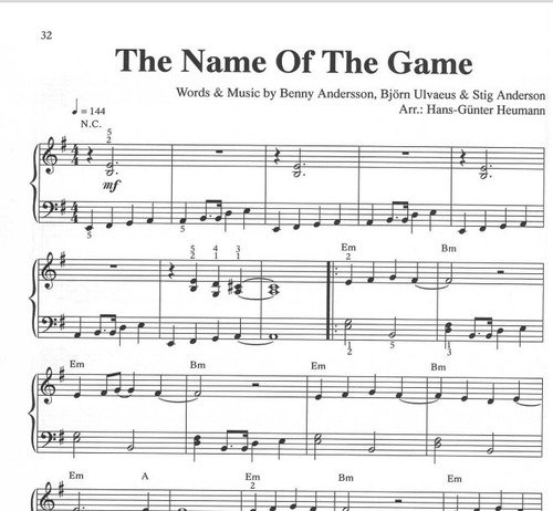 Abba The Very Best Vol 2 Partitura Piano Hans Gunter Heumann
