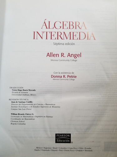 A3 Álgebra Intermedia 7.a Edición Allen R. Angel (Usado)