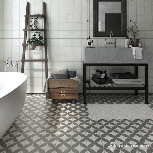 Imagen 3 de 8 de Ceramica De Piso Flower Black 45,3x45,3 1ra Cal San Lorenzo