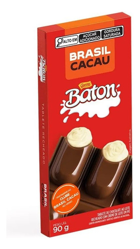 Chocolate Nestlé Brasil Cacau Tablete Baton 90g