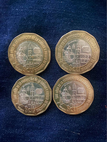 Moneda Conmemorativa $20 Fundación Puerto De Veracruz