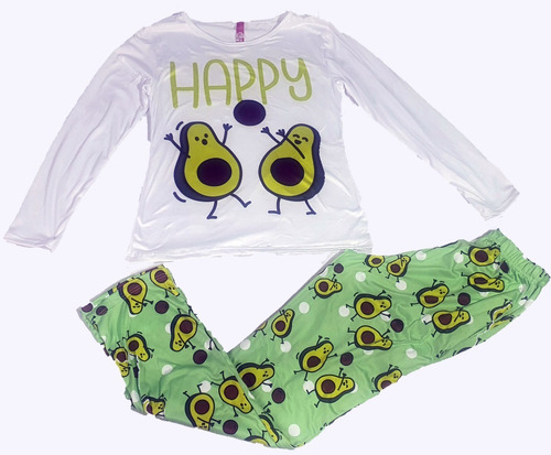 Pijama De Mujer De Happy , Pantalon Y Blusa Manga Larga