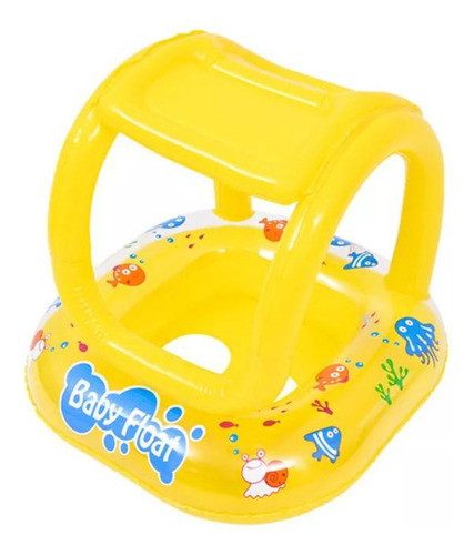 Boia Infantil C/ Assento Tipo Fralda Coberto Amarelo Bebe Cor Baby Float Yellow