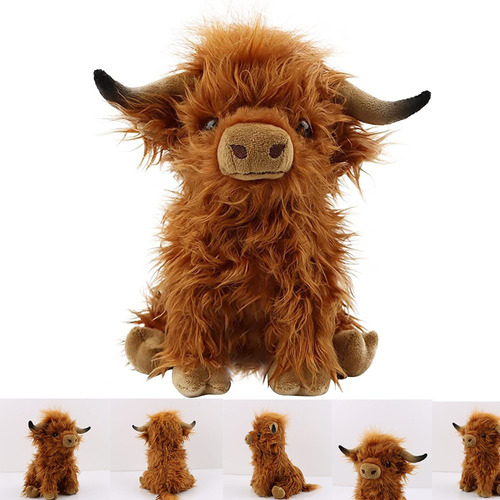 Muñeco De Peluche Escocés Highland Cow, Imitación De Toro