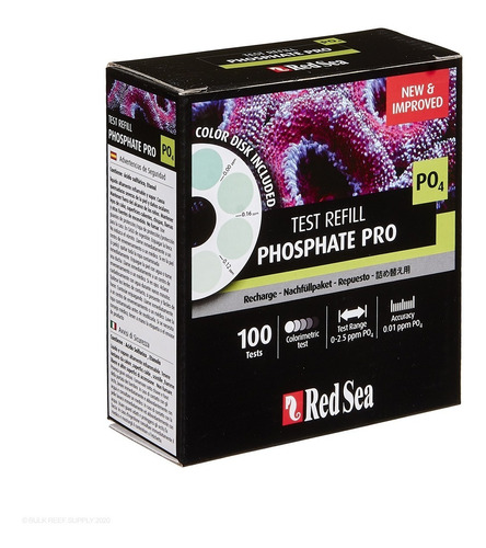 Red Sea Phosphate Pro 100 Test Fosfato Po4 Solución Repuesto
