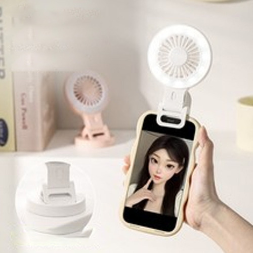 Mini Ventilador Portátil Recargable Con Clip Con Luz Led, 2