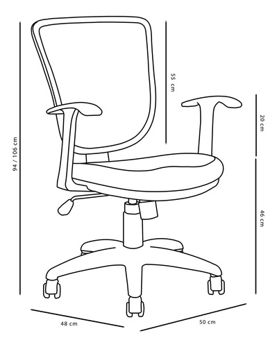 Sillon De Oficina Hi-land Altura Regulable Basculante Mesh