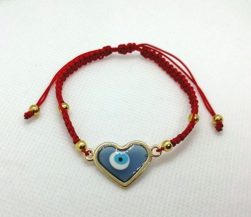 Pulsera Ojo Turco Corazón, Hilo Chino