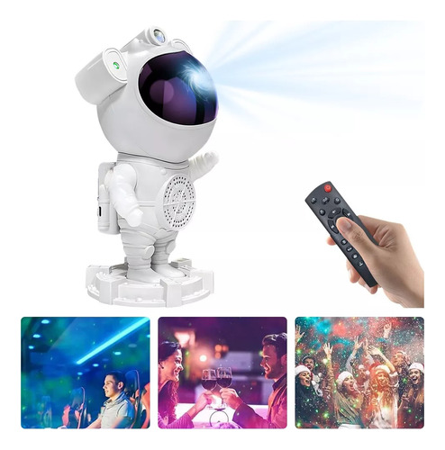 Astronauta Proyector Led/ga-laxia Lampara Blue-tooth Blanco