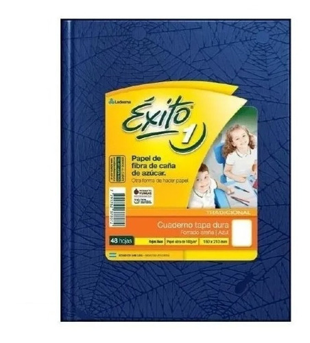 Cuaderno E1 T Dura 48 Hojas Lisas Exito Araña Azul X 5