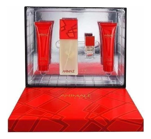  Set Animale Intense 4 Pz Eau De Toilette 100 ml Para  Mujer Recargable