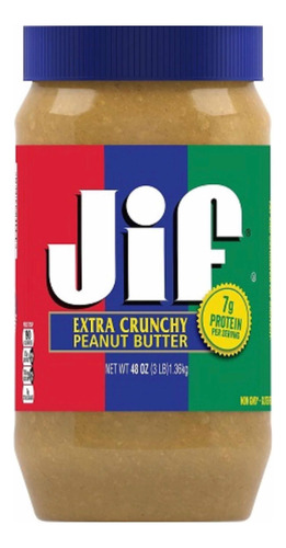 Jif Extra Crunchy Peanut Butter Mantequilla De Maní 1,36 Kg