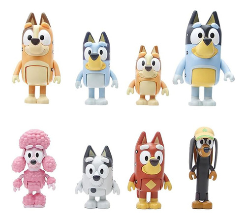 A*gift Bluey And Friends 8 Pack De Figuras Posables,