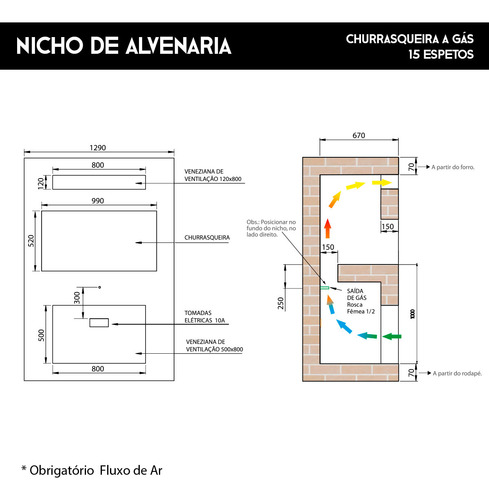 Churrasqueira Gourmet A Gás 15 Espetos Sem Fumaça Age Titan