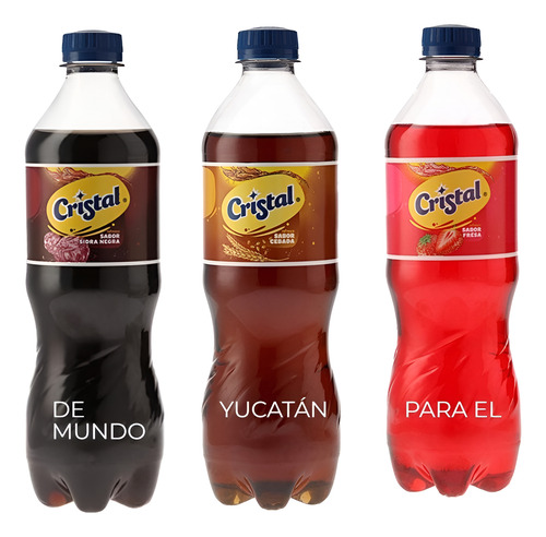Refresco Cristal Sabor Cebada Y Sidra Negra Total 36 Piezas