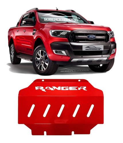 Protetor Carter Peito Aço Ford Ranger Vermelho Vo6
