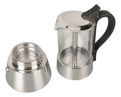 Zc Cafetera Moka De Acero Inoxidable Con Tapa De Cristal