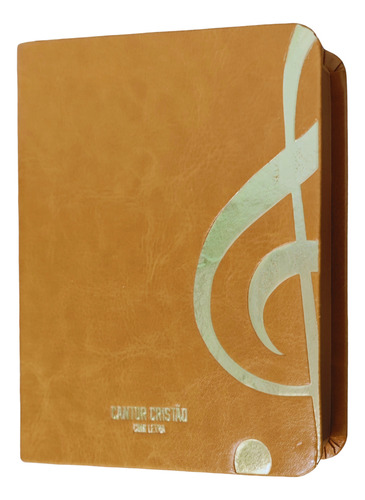 Cantor Cristão Com Letra E Pautas Musicais - Pequeno Capa Luxo Caramelo