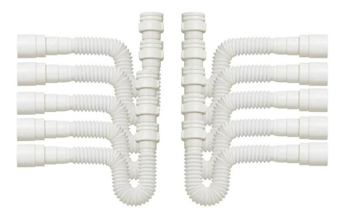 Kit 10 Pcs Sifão Flexível Multiuso Pvc Tigre Universal