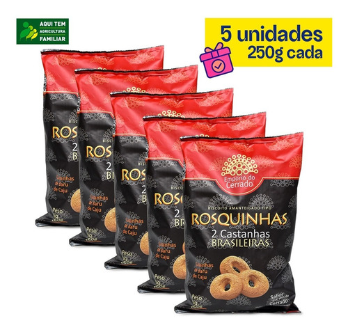 Biscoito De Baru+ Caju Empório Do Cerrado 250g (5 Unidades)