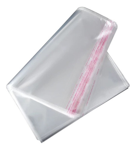 100 Bolsa Celofán Transparente Con Adhesivo 22x34cm 32 Micra