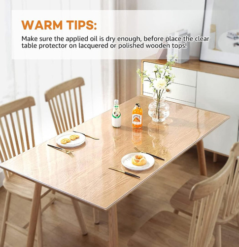 Protector Mesa Rectangular Transparente Mantel Pvc 120x80cm