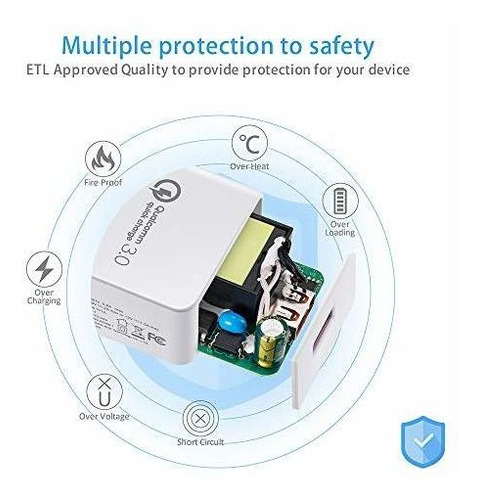 Carga Rápida 30 18 W Cargador Rápido De Viaje Para LG K20 Vk
