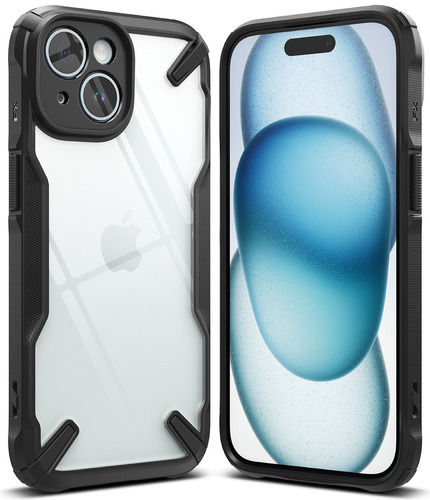 Estuche Ringke Para Apple iPhone 15 - Serie Fusion X | Negro | Compatible Con Carga Inalámbrica | Soporta Correas | Protección De Grado Militar | Antichoques