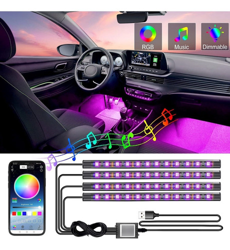 Imagen 2 de 8 de Cintas Luces Led Para Interior De Vehículos